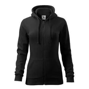 Džemperis MALFINI Trendy Zipper 411, sieviešu, melns, 300 g/m²