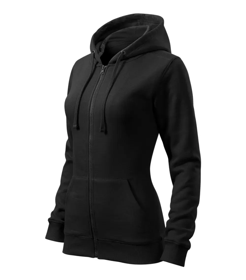 Džemperis MALFINI Trendy Zipper 411 — sieviešu melns 300 g/m² Photo 3