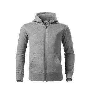 Bērnu džemperis MALFINI Trendy Zipper 412 tumši pelēks mélange 300 g/m²