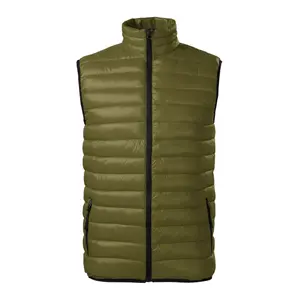 Men's vest MALFINI Everest 553 Avocado green — sleeveless outerwear, zip front, lightweight