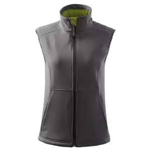 Sieviešu softshell veste MALFINI Vision 516 — Steel Gray, 280 g/m², piegulošs griezums, pilna rāvējslēdzēja