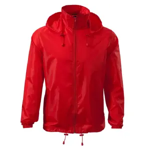 Unisex wind and rain jacket MALFINI Windy 524 — lightweight, waterproof, red