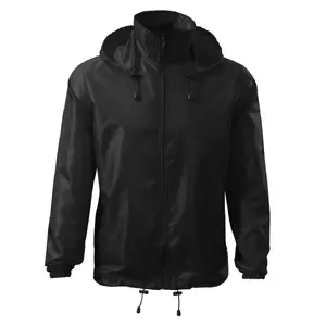 Unisex wind and rain jacket MALFINI Windy 524 — black, lightweight outer shell