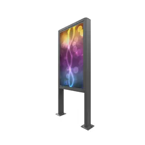 Signage Display Enclosure Edbak POK101 Steel Black Portrait 862x200x1981mm