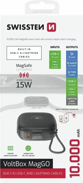 Power Bank Swissten Voltbox MagGO, 22013935 Photo 5