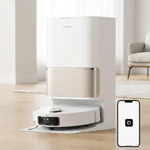 Robots putekļu sūcējs Dreame L50 Pro Ultra balts ar putekļu maisiņu 6400 mAh 230 min darbības laiks mitrā uzkopšana