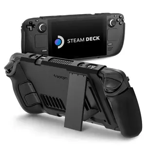 Aizsarg vāks portatīvai spēļu konsolei Steam no Spigen ACS06040 — PC+TPU, melns, 302.3×121.2×40.9 mm