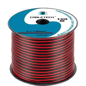 Динамический провод Cabletech 1.0 мм² CCA, черно-красный, одна пара