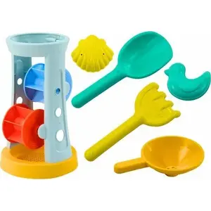 Sand Toy Set LEANToys Młynek Grabki Łopatka Foremki – children’s beach play set