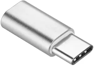 Micro USB to USB Type-C adapter Partner Tele.com PA30 silver — Micro-B (female) to USB-C (male)