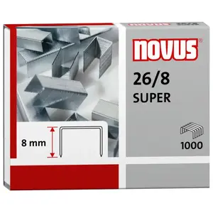 Скобы NOVUS 040-0199 — упаковка 1000 шт., длина ножки 8 мм, для крепления