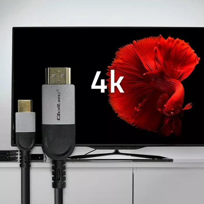 USB-C uz HDMI kabelis QOLTEC 50438 — 2 m 4K Photo 3