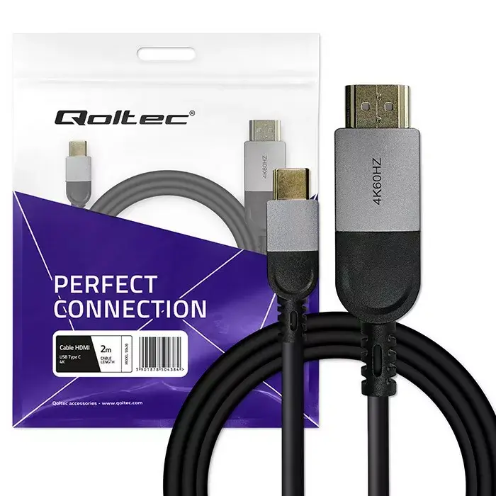 USB-C uz HDMI kabelis QOLTEC 50438 — 2 m 4K Photo 7