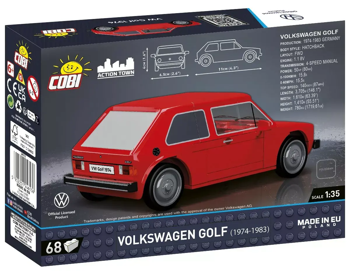 Cobi Volkswagen Golf 1974–1983 komplekts 1:35 Photo 3