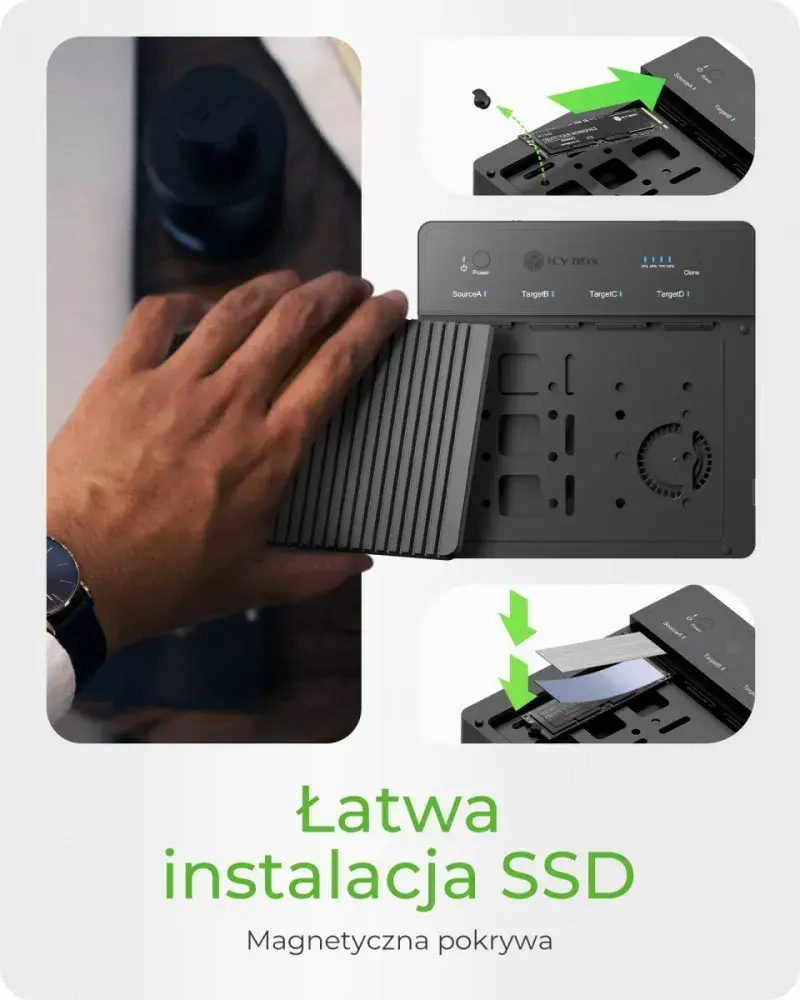 icybox IB-4013MCL-C4 4-bay M.2 NVMe USB 3.1 docking station Photo 3