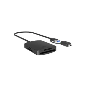 Karte lasītājs RAIDSONIC IB-CR302-CU3 USB 3.2 Gen 1 (Type-A) — CF, SD, MicroSD, melns