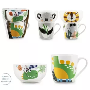 Bērnu galda piederumu komplekts Anitex PT075135953 — 2 gab.: porcelāna bļoda un 350 ml krūze