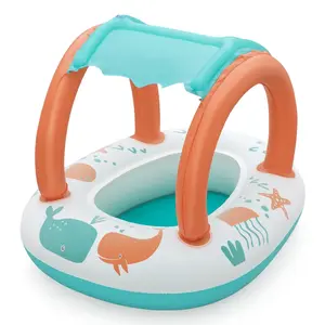 Детский надувной плот Bestway Comfort Plush Shaded — ПВХ, 615×780×565 мм