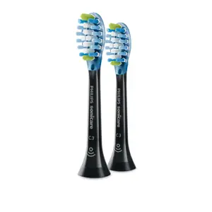 Toothbrush Replacement Heads Philips HX9042/88 Premium Plaque Defence, 2-pack, Medium Bristles, Black