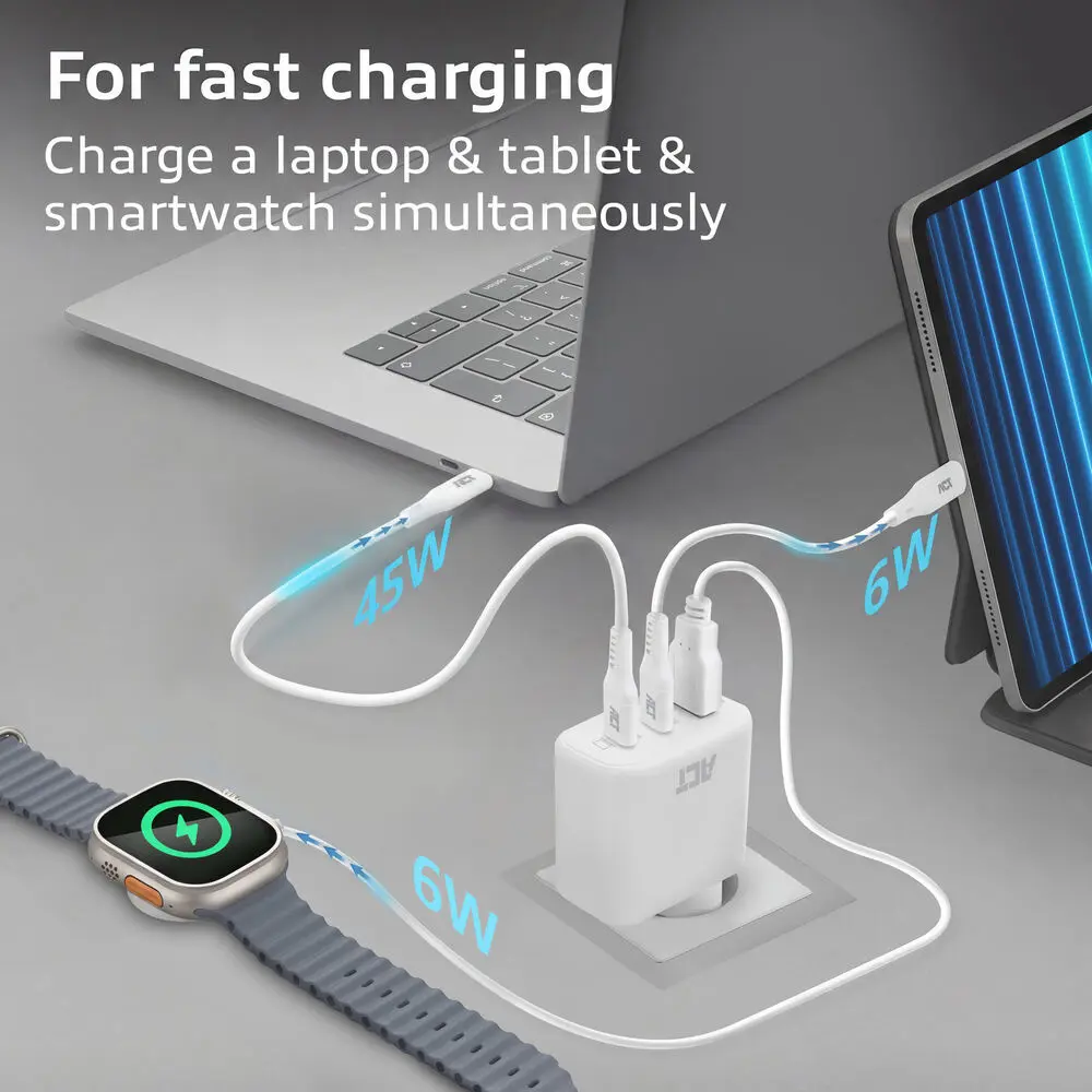 ACT AC2170 65W 3-Port USB Charger Photo 5