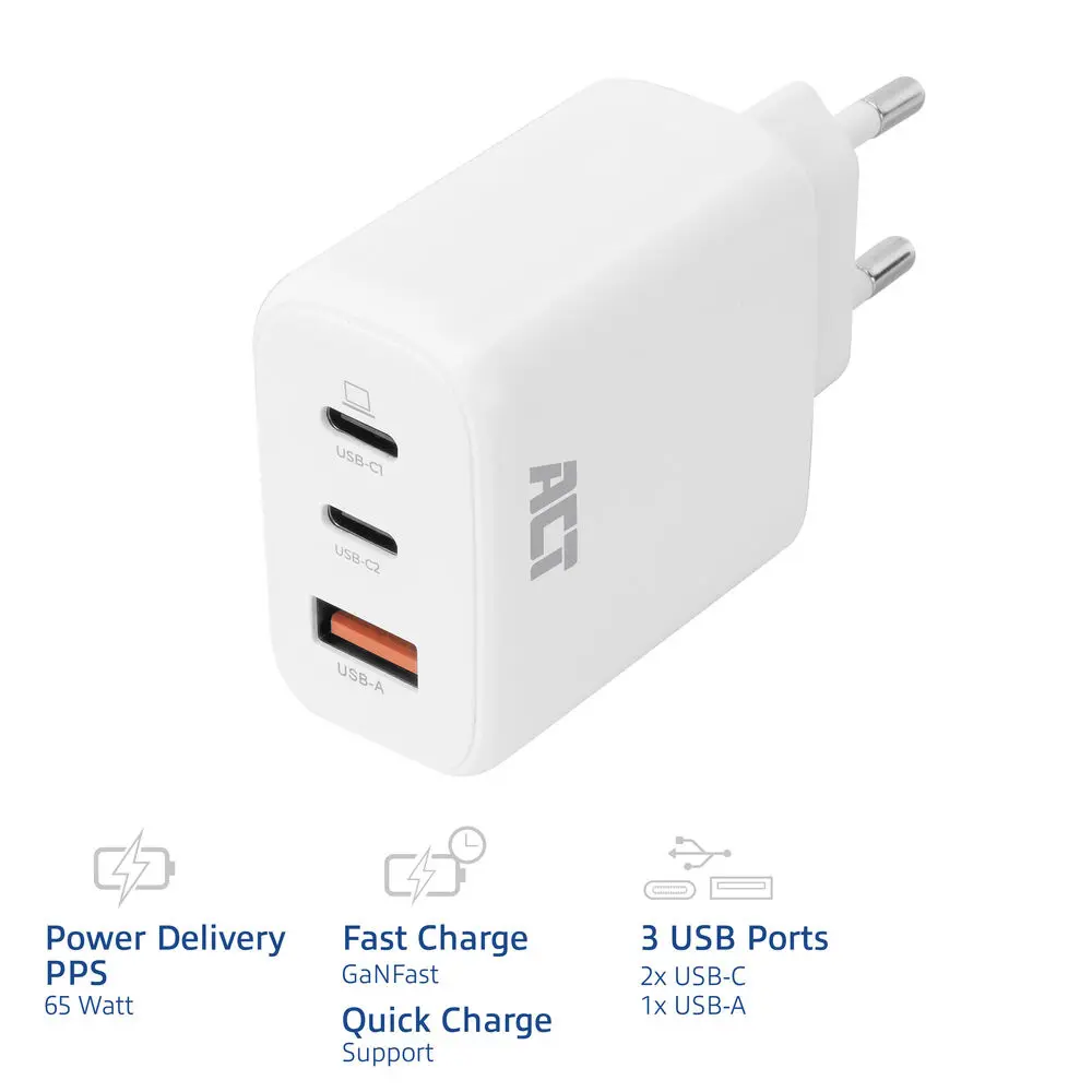 ACT AC2170 65W 3-Port USB Charger Photo 6