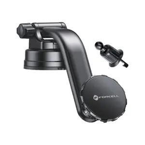 Car Holder FORCELL F-GRIP MagLuxe — magnetic mount for windshield, dashboard and air vent, black