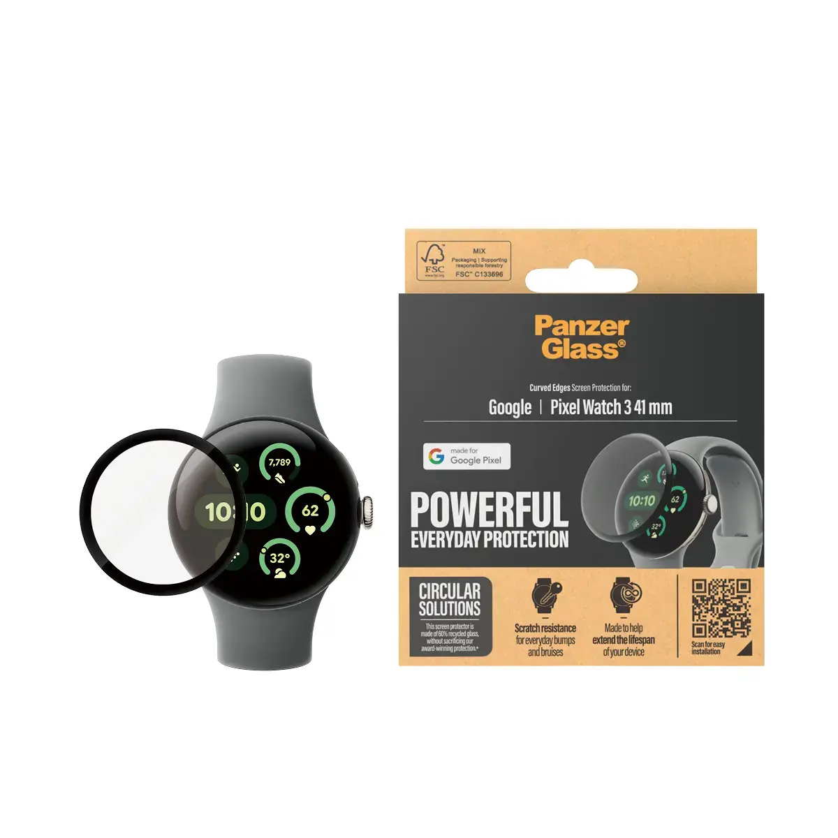 Ekrāna aizsargs PanzerGlass Google Pixel Watch 3 Photo 2