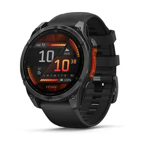 Smartwatch GARMIN Fenix 8 Black — 47 mm case, AMOLED 1.4", GPS, 32 GB, silicone band