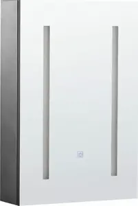 Настенный шкаф для ванной с LED-зеркалом 40 x 60 см — Beliani CAMERON