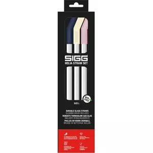 Ūdens pudeļu komplekts Sigg Helia Night Large 0,6 l ar atkārtoti lietojamām salmiņiem (modelis 6026.8)
