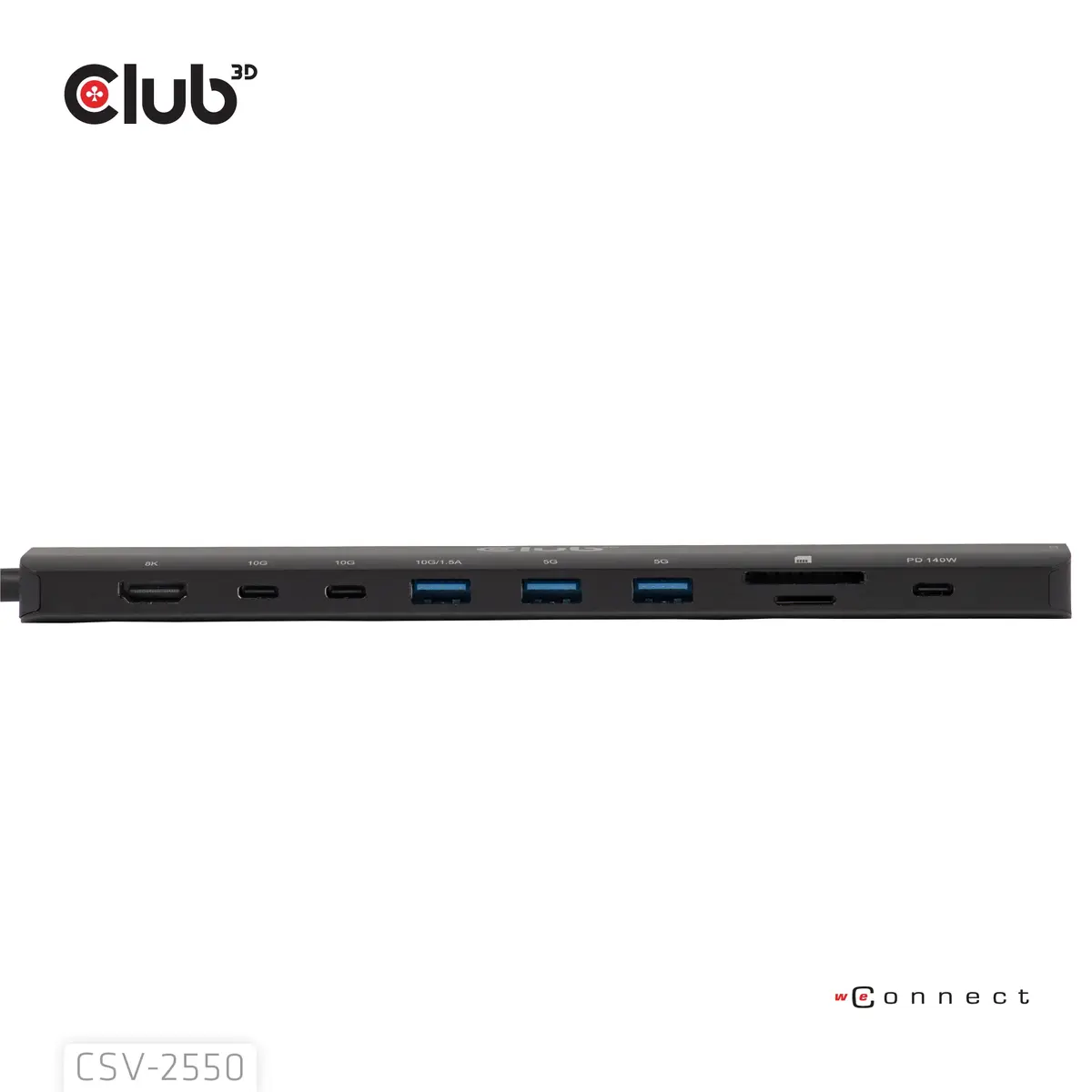 Портативная док-станция club 3d 10-1 USB-C HDMI 8K PD140W Photo 6