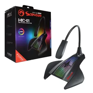 Datora mikrofons Marvo MIC-01 Melns Omnidirekcijāls Vadu USB