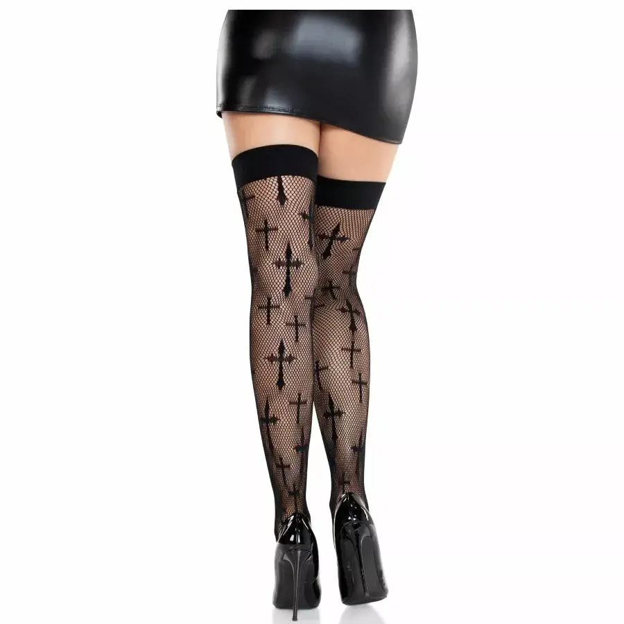 Чулки Leg Avenue Worship Me Lace Black D-243072 Photo 2