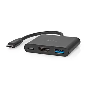 Doku stacija Nedis CCGB64770BK01 USB 3.2 Gen 1 Type-C Melna