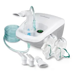 Portatīvais ultraskaņas neblalizators Medisana IN 540 White — 0,2 ml/min, daļiņas 5 μm, maksimālais tilpums 10 ml, 60 W, 135×92×195 mm