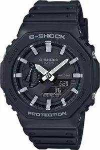 Часы CASIO GA-2100-1AER — аналогово-цифровые, ударопрочные, корпус 44.4 мм