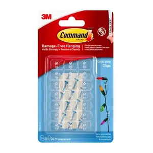 Universal indoor adhesive hook 3M 7100108967, transparent, pack of 20