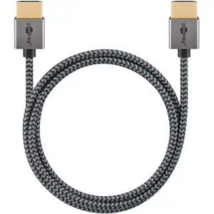 Кабель HDMI Goobay 2м Тип A Мужской к Мужскому 48 Гбит/с Серый