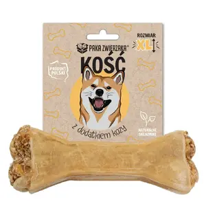 Жевательная кость для собак PAKA ZWIERZAKA Bone with Goat XL 17 см 115 г — натуральное дентальное лакомство для крупных собак