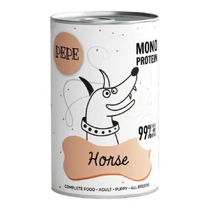 Консервы для собак PAKA ZWIERZAKA Pepe Horse — 400 г, взрослым собакам, моно-белок, 10.9% белка, 4% жира