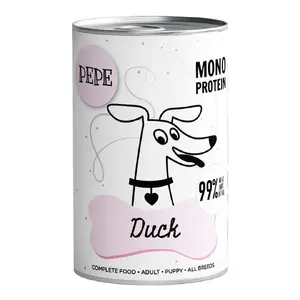 Влажный корм для собак PAKA ZWIERZAKA Pepe Duck 400 г — для взрослых, вкус утки, банка, без глютена/сои/сахара