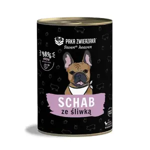Wet dog food PAKA ZWIERZAKA Seventh Heaven Pork with Plum 400 g, can, adult dogs, 83.1% moisture