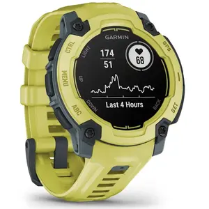 Смарт‑часы GARMIN Instinct E Lime 45 мм MIP, GPS/GLONASS/Galileo, 16 дней автономной работы, 10 ATM, силиконовый ремешок