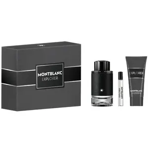 Montblanc Explorer dāvanu komplekts vīriešiem: 100 ml parfimērijas ūdens, 7.5 ml izsmidzināms flakons un 100 ml dušas želeja