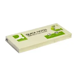 Note paper pad Q-Connect KF22367, square self-adhesive, yellow, 38×51 mm, 100 sheets