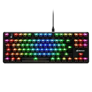 Игровая клавиатура Sharkoon SGK70W Tenkeyless проводная и беспроводная USB QWERTZ немецкая раскладка RGB LED черная