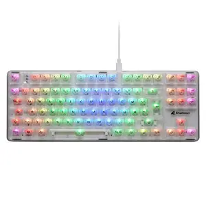 Sharkoon SKILLER SGK70W Игровая клавиатура USB проводная и беспроводная TKL QWERTZ немецкая раскладка RGB подсветка белая