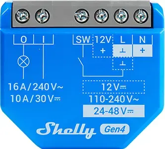Shelly 1 Gen4 smart switch — wireless 240 V Photo 2