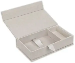 Storage box ZEP Lodi D 23×12.5×5 cm linen finish — box for photos