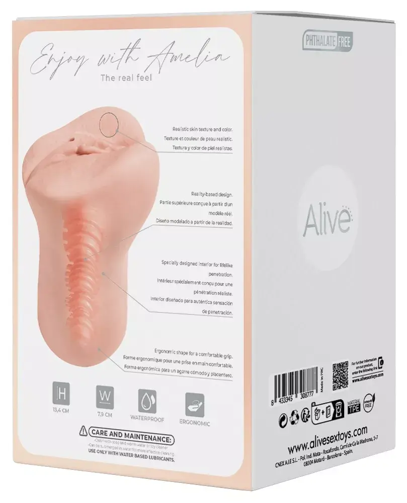 Мастурбатор Alive S Amelia TPE, 13,4 см Photo 7